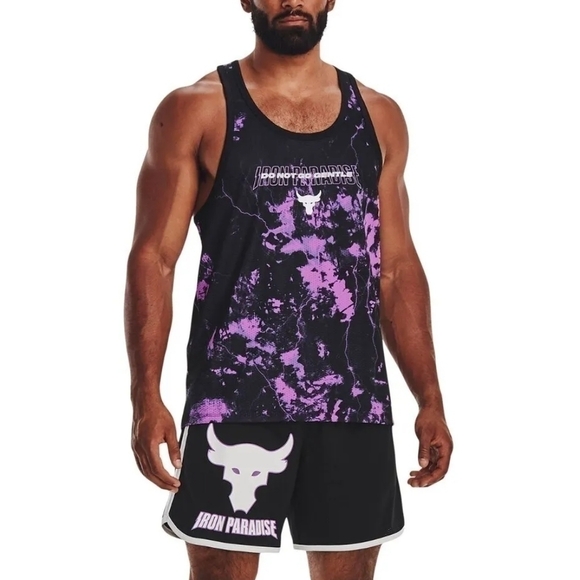 Under Armour Project Rock Mesh Printed Tank Top Shirt Medium NWT - Picture 1 of 9